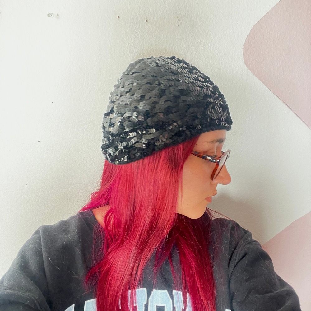 Juicy Couture Sequin Hat Vintage Y2K 2000s 100% Merinoโ Wool